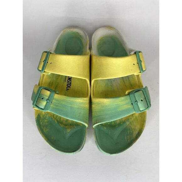 Birkenstock Sandals Slides Double Strap Buckle Women Size 38 US 7 Green - Picture 11 of 14